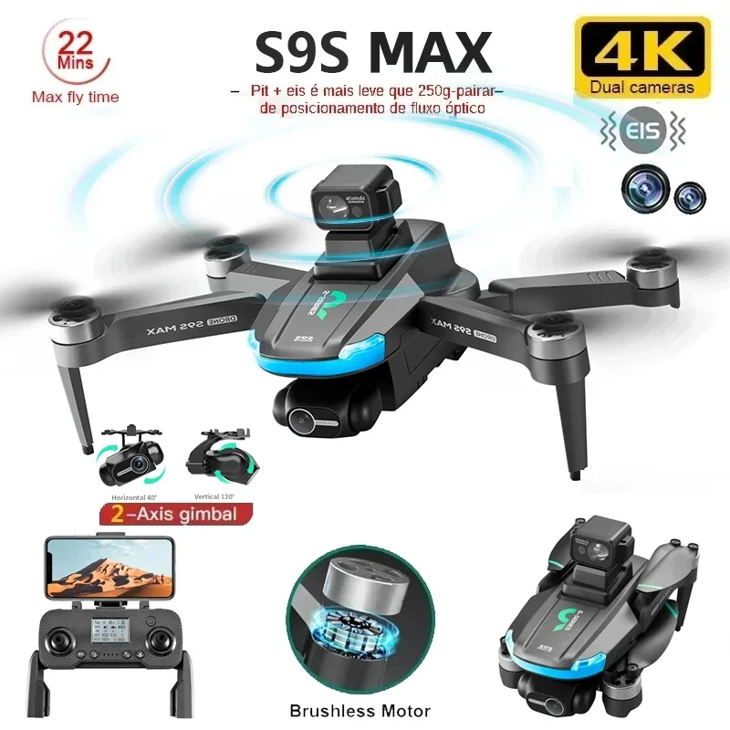 НОВЫЙ S9S MAX MINI Drone 4K 2- – обзор и цена Fpv Brushless Rc Drone 4K